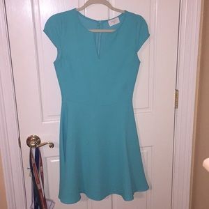 Teal fit and flare Everly dress